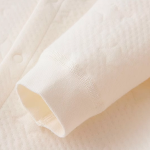 Baby Air Layer Lace-Trimmed Full Front-Opening Romper - Natural Baby Clothing丨Pure, organic, dye-free care, cozy and gentle for babies