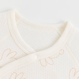 Rabbit Print Air Layer Wrap-Style Tie-Front Romper