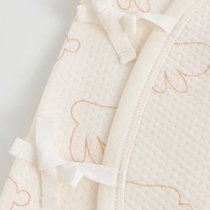 Rabbit Print Air Layer Wrap-Style Tie-Front Romper