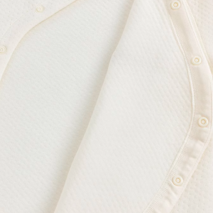 Rabbit Print Air Layer Wrap-Style Snap-Front Romper