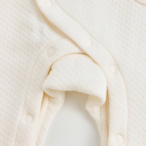 Rabbit Print Air Layer Wrap-Style Snap-Front Romper