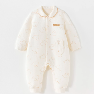 Rabbit Print Air Layer Peter Pan Collar Romper