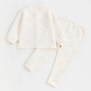 Rabbit Print Air Layer Full Front-Opening Set