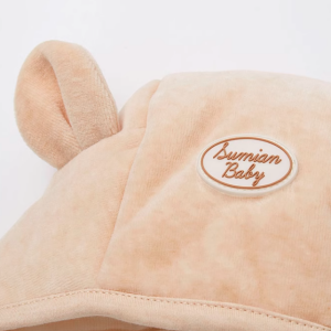 Baby Velvet Quilted Tie-Closure Hat