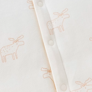 Deer Antler Print Quilted Stand Collar Romper