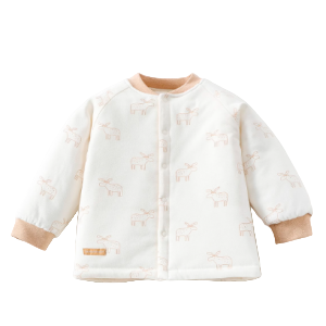 Deer Antler Print Quilted Stand Collar Top