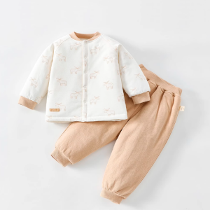 Deer Antler Print Quilted Stand Collar Top