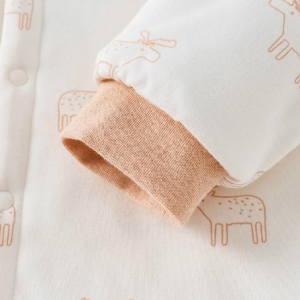 Deer Antler Print Quilted Stand Collar Top