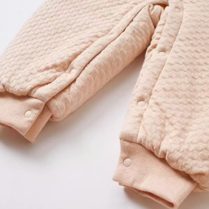 Checkered Quilted Stand Collar Romper