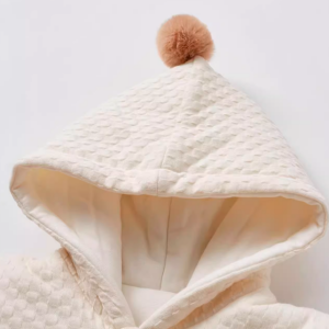 Checkered Quilted Hooded Top