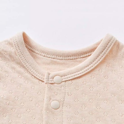 Long-Sleeved Triangle Romper with Front Snaps for Easy Dressing - Natural Baby Clothing丨Pure, organic, dye-free care, cozy and gentle for babies