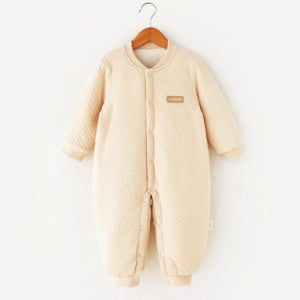 Checkered Quilted Stand Collar Romper