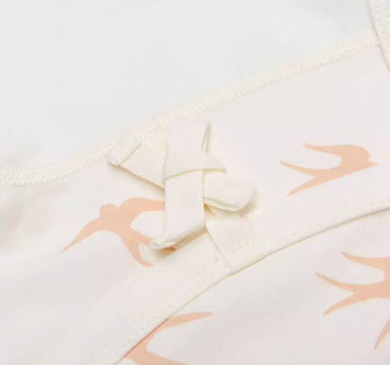 Breezy Lace-Up Triangle Romper with Adjustable Straps for Baby - Natural Baby Clothing丨Pure, organic, dye-free care, cozy and gentle for babies