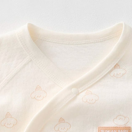 Long-Sleeved Tie-Strap Triangle Romper for Babies - Natural Baby Clothing丨Pure, organic, dye-free care, cozy and gentle for babies