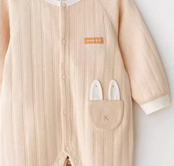 Front-Opening Round-Neck Snap Onesie for Baby with Easy Diaper Change - Natural Baby Clothing丨Pure, organic, dye-free care, cozy and gentle for babies