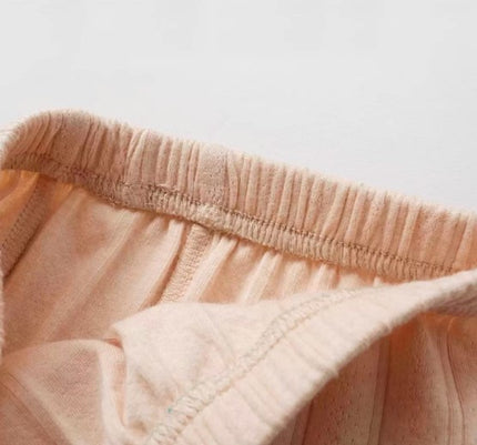 Light Brown Striped High-Waisted Wide-Leg Pants with Comfortable Fit for Casual and Stylish Wear - Natural Baby Clothing丨Pure, organic, dye-free care, cozy and gentle for babies