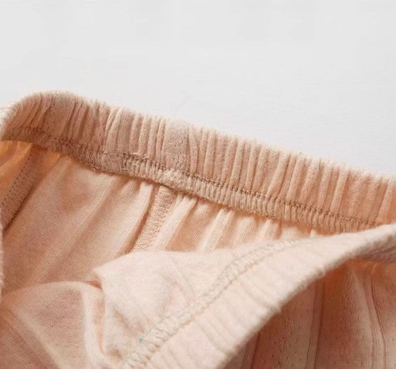 Light Brown Striped High-Waisted Wide-Leg Pants with Comfortable Fit for Casual and Stylish Wear - Natural Baby Clothing丨Pure, organic, dye-free care, cozy and gentle for babies