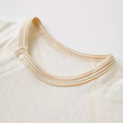 Baby Long-Sleeved Snap Onesie for Comfort and Convenience - Natural Baby Clothing丨Pure, organic, dye-free care, cozy and gentle for babies