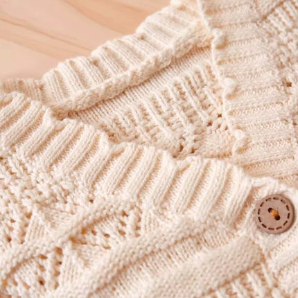 Knit Frilled Vest with Frilled Edges for Baby - Natural Baby Clothing丨Pure, organic, dye-free care, cozy and gentle for babies