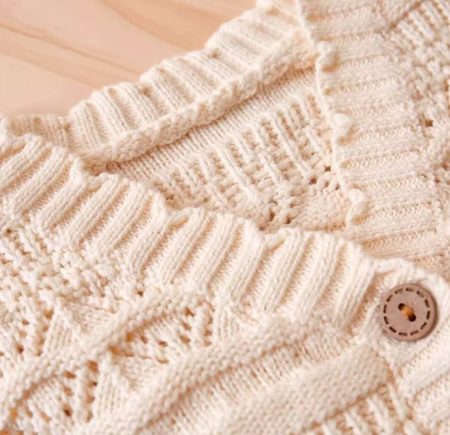 Knit Frilled Vest with Frilled Edges for Baby - Natural Baby Clothing丨Pure, organic, dye-free care, cozy and gentle for babies