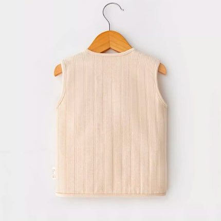 Front-Opening Double-Layer Vest for Babies with Adjustable Fit - Natural Baby Clothing丨Pure, organic, dye-free care, cozy and gentle for babies