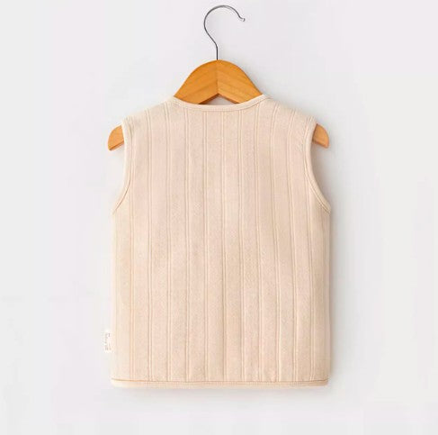 Front-Opening Double-Layer Vest for Babies with Adjustable Fit - Natural Baby Clothing丨Pure, organic, dye-free care, cozy and gentle for babies