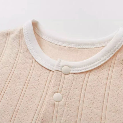 Front-Opening Long-Sleeved Triangle Romper for Babies - Natural Baby Clothing丨Pure, organic, dye-free care, cozy and gentle for babies