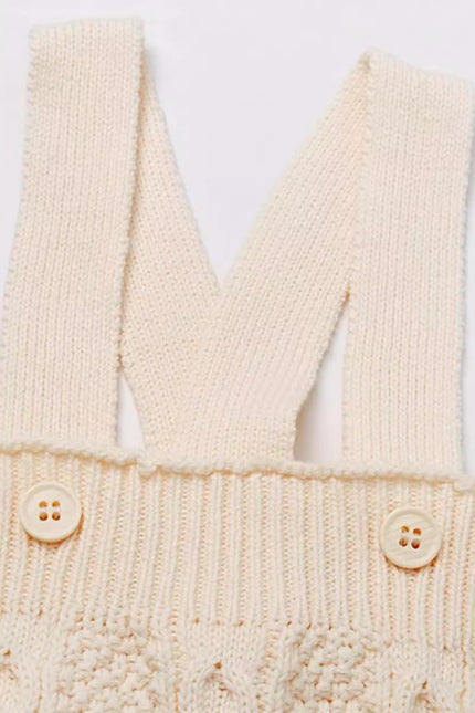 Natural Cotton Infants' Knitted Overalls Shorts with Adjustable Straps for Comfort and Versatility - Natural Baby Clothing丨Pure, organic, dye-free care, cozy and gentle for babies