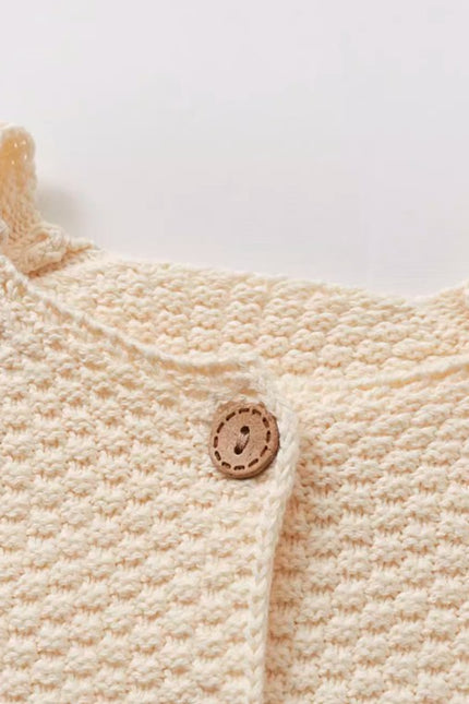 Natural Cotton Corn Knit Open-Front Cardigan with Breathable and Lightweight Design - Natural Baby Clothing丨Pure, organic, dye-free care, cozy and gentle for babies