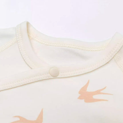 Baby Long Sleeve Tie-Back Top with Easy Diaper Access for Comfort - Natural Baby Clothing丨Pure, organic, dye-free care, cozy and gentle for babies