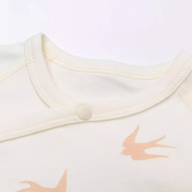 Baby Long Sleeve Tie-Back Top with Easy Diaper Access for Comfort - Natural Baby Clothing丨Pure, organic, dye-free care, cozy and gentle for babies