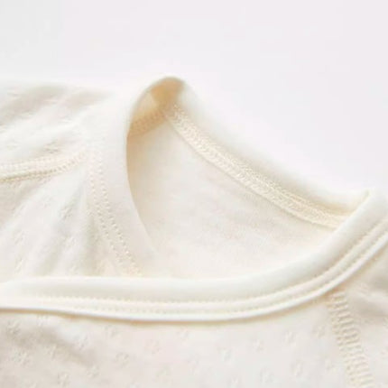 Baby Long-Sleeved Tie-Strap Onesie with Easy Diaper Change - Natural Baby Clothing丨Pure, organic, dye-free care, cozy and gentle for babies