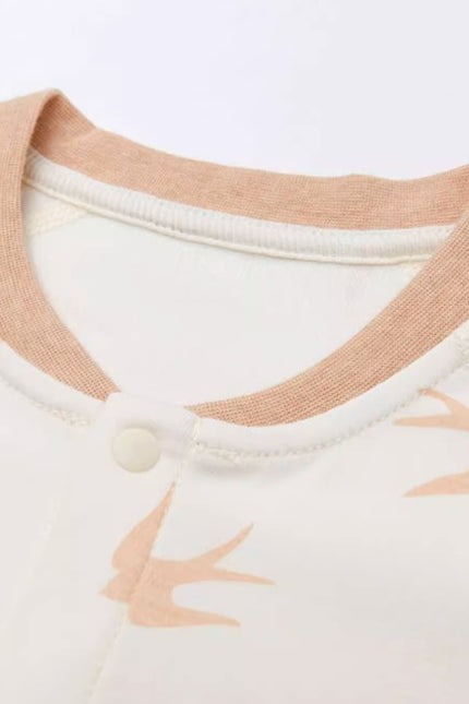 Baby Long-Sleeved Front-Opening Robe with Comfort and Warmth - Natural Baby Clothing丨Pure, organic, dye-free care, cozy and gentle for babies