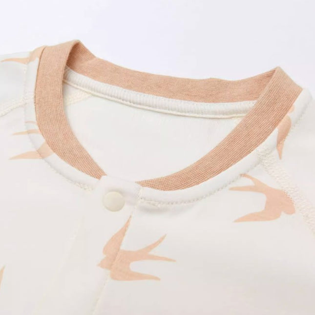 Baby Long-Sleeved Front-Opening Robe with Comfort and Warmth - Natural Baby Clothing丨Pure, organic, dye-free care, cozy and gentle for babies