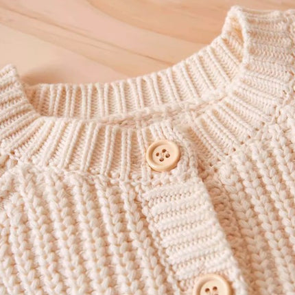 Knitwear Cardigan with Front-Opening Design for Easy Layering - Natural Baby Clothing丨Pure, organic, dye-free care, cozy and gentle for babies