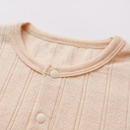 Baby Long Sleeve Crewneck Base Layer Top for Comfort - Natural Baby Clothing丨Pure, organic, dye-free care, cozy and gentle for babies