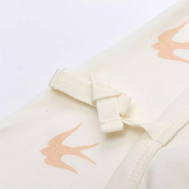 Long Sleeve Lace-Up Jumpsuit with Stretchable Fabric for Stylish and Comfortable Wear - Natural Baby Clothing丨Pure, organic, dye-free care, cozy and gentle for babies