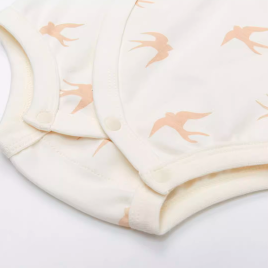 Breezy Lace-Up Triangle Romper with Adjustable Straps for Baby - Natural Baby Clothing丨Pure, organic, dye-free care, cozy and gentle for babies