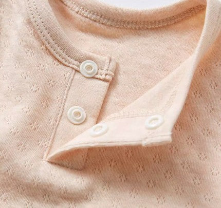 Long-Sleeved Triangle Romper with Front Snaps for Easy Dressing - Natural Baby Clothing丨Pure, organic, dye-free care, cozy and gentle for babies