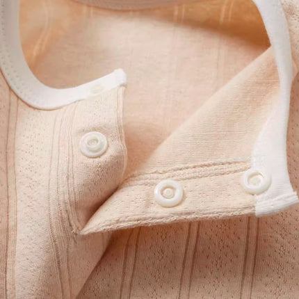 Front-Opening Long-Sleeved Triangle Romper for Babies - Natural Baby Clothing丨Pure, organic, dye-free care, cozy and gentle for babies