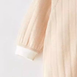 Front-Opening Round-Neck Snap Onesie for Baby with Easy Diaper Change - Natural Baby Clothing丨Pure, organic, dye-free care, cozy and gentle for babies