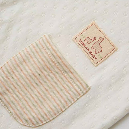 Baby Long-Sleeved Snap Onesie for Comfort and Convenience - Natural Baby Clothing丨Pure, organic, dye-free care, cozy and gentle for babies
