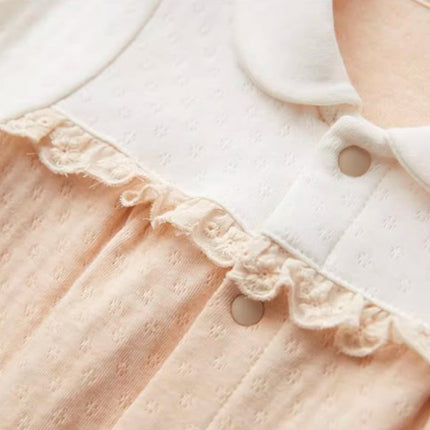 Baby Long-Sleeved Snap Onesie for Comfort and Convenience Soft Cotton - Natural Baby Clothing丨Pure, organic, dye-free care, cozy and gentle for babies