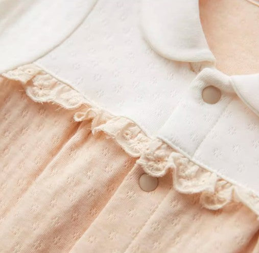 Baby Long-Sleeved Snap Onesie for Comfort and Convenience Soft Cotton - Natural Baby Clothing丨Pure, organic, dye-free care, cozy and gentle for babies