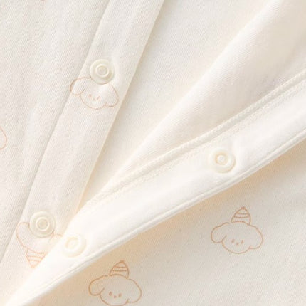 Baby Stand-Up Collar Front-Opening Onesie for Comfort - Natural Baby Clothing丨Pure, organic, dye-free care, cozy and gentle for babies