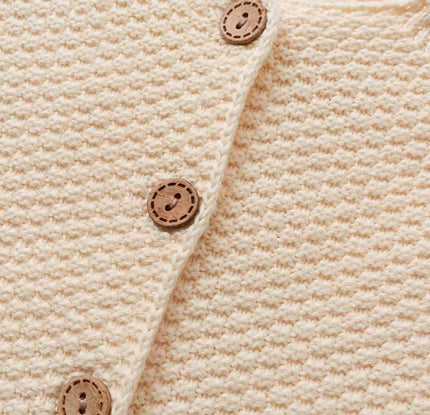 Natural Cotton Corn Knit Open-Front Cardigan with Breathable and Lightweight Design - Natural Baby Clothing丨Pure, organic, dye-free care, cozy and gentle for babies