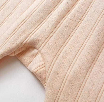 Light Brown Striped High-Waisted Wide-Leg Pants with Comfortable Fit for Casual and Stylish Wear - Natural Baby Clothing丨Pure, organic, dye-free care, cozy and gentle for babies