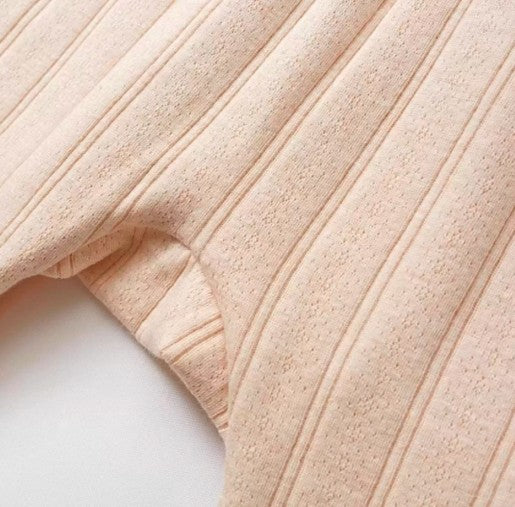 Light Brown Striped High-Waisted Wide-Leg Pants with Comfortable Fit for Casual and Stylish Wear - Natural Baby Clothing丨Pure, organic, dye-free care, cozy and gentle for babies