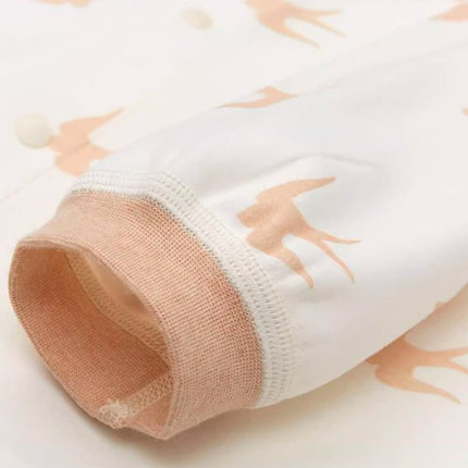 Baby Long-Sleeved Front-Opening Robe with Comfort and Warmth - Natural Baby Clothing丨Pure, organic, dye-free care, cozy and gentle for babies