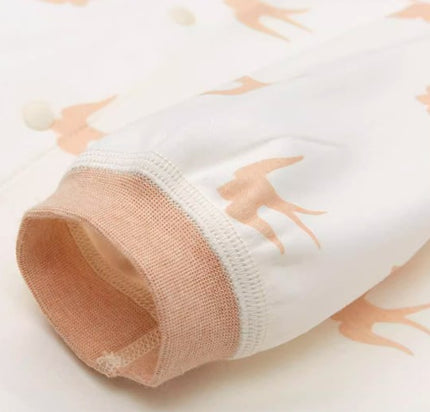 Baby Long-Sleeved Front-Opening Robe with Comfort and Warmth - Natural Baby Clothing丨Pure, organic, dye-free care, cozy and gentle for babies